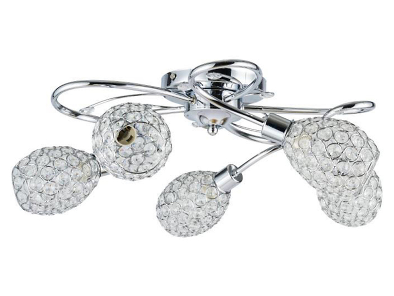 Lampa sufitowa Stella 5-punktowa stalowa srebrna