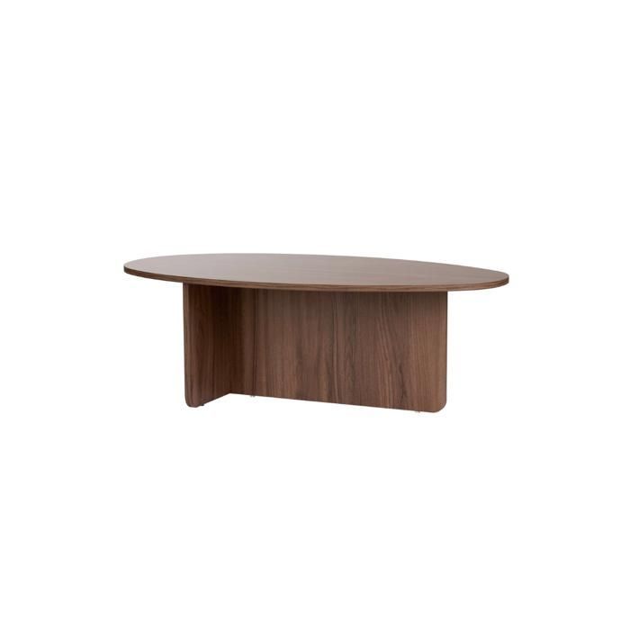 CALICOSY - Tavolino con piano ovale, lungo 125 cm - ANNA - Noce