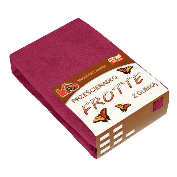Prześcieradło frotte z gumką 140x200 buraczane 066 KARO
