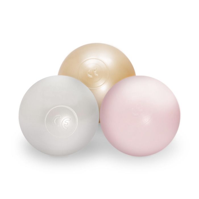 MISIOO Colorful Plastic Ball Pit Balls for Babies and Children, 6 cm, 300 Balls: Pink/Gold/Pearl White