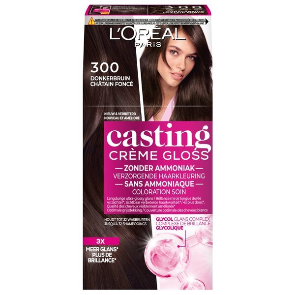 L'Oréal Paris Casting Crème Gloss 300 temno rjava poltrajna barva za lase 180 ml