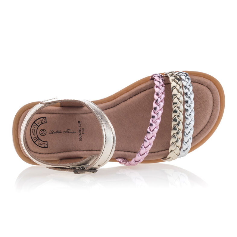 Sandalias amarillas para niña / Zapatos de punta abierta