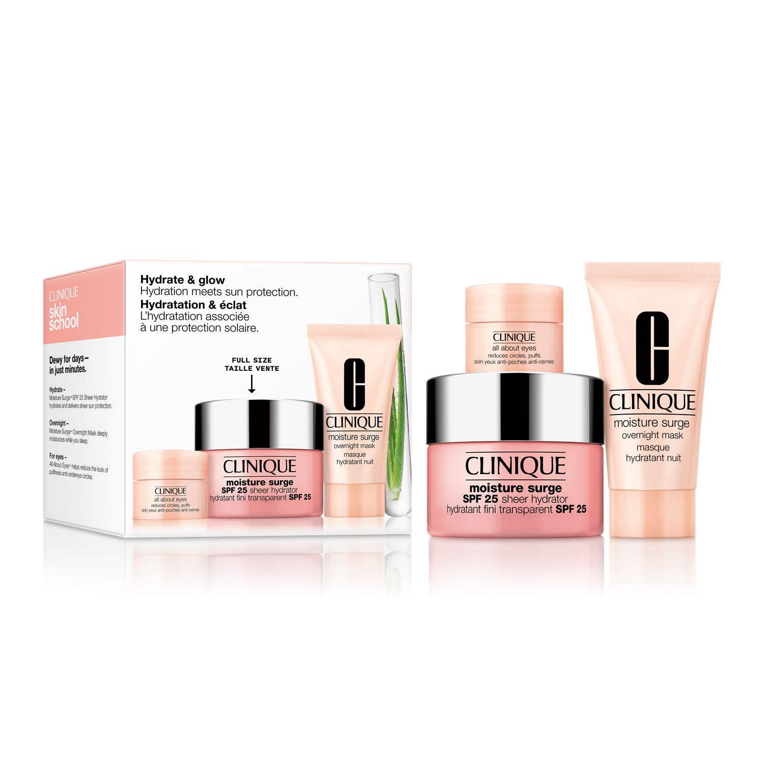 Poklon set za hidrataciju Moisture Surge s kremom za sunčanje SPF 25 (2 poklona) Luksuzni poklon setovi