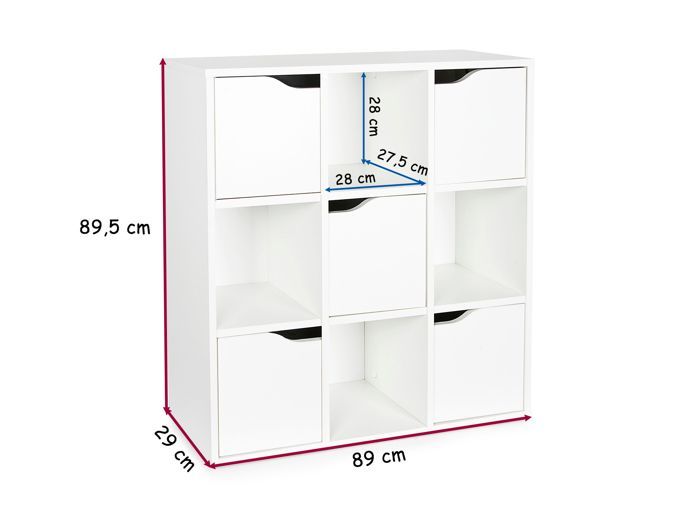 Kubico Max -Lovely Licorne-  29 x 89 x 89,5 cm Bibliothèque Colorée pour Enfants  Élégant et Fonctionnel