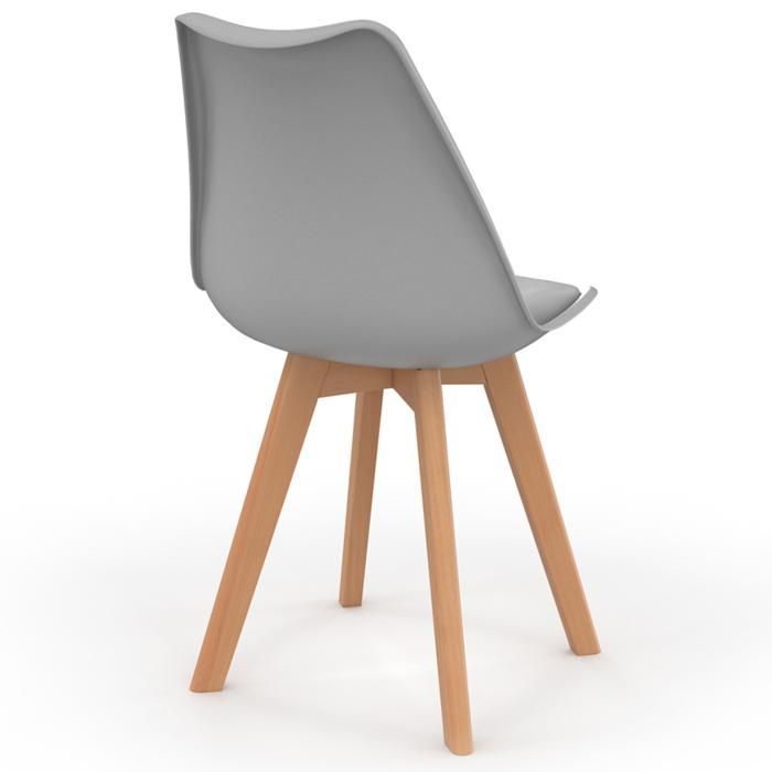 IDMARKET Lot de 4 chaises de salle à manger SARA scandinaves gris foncé, gris clair, blanc et bleu