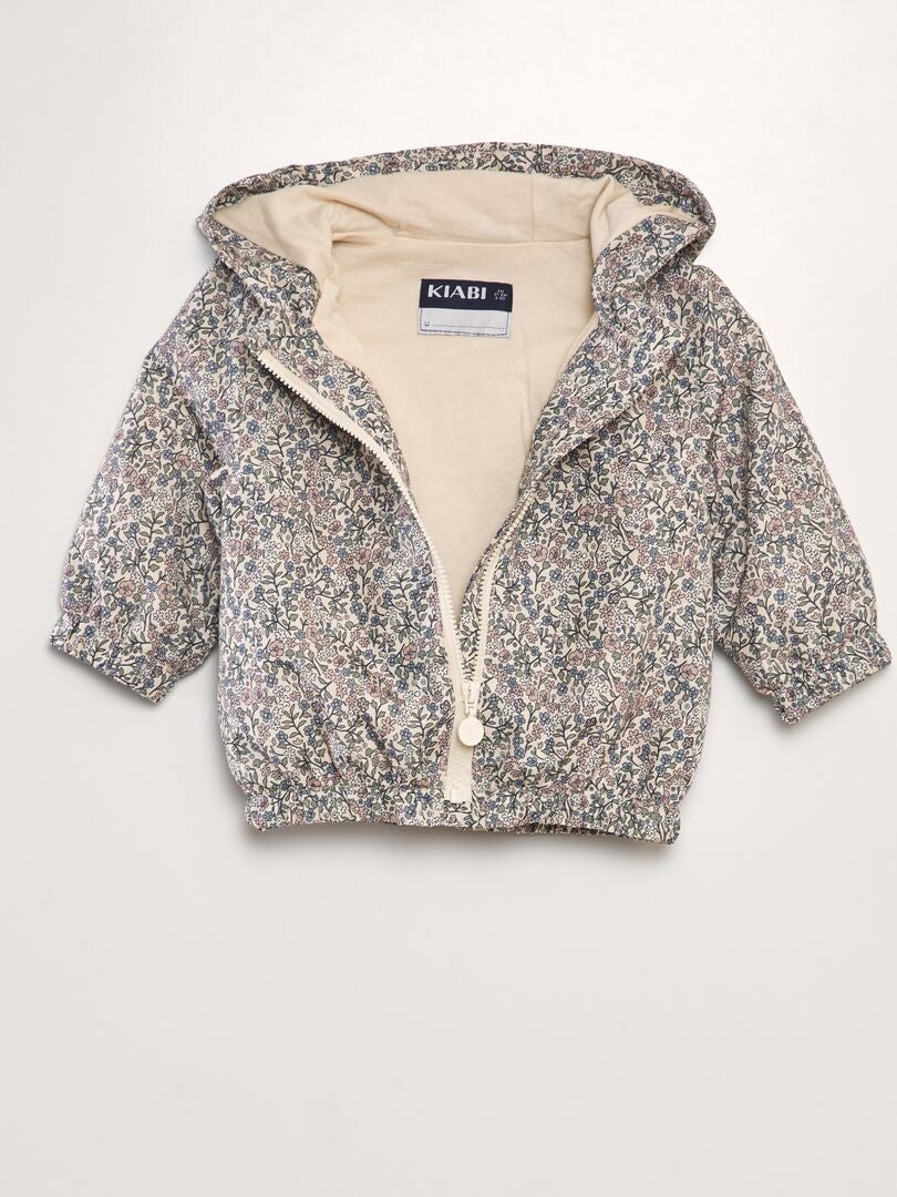 Windjack met capuchon en print - ROZE