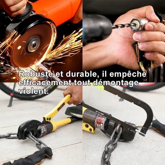 WOZWE Anti-Theft Chain Lock for Bicycle / Electric Scooter / Motorcycle, Length 105cm / 41.3in - Black