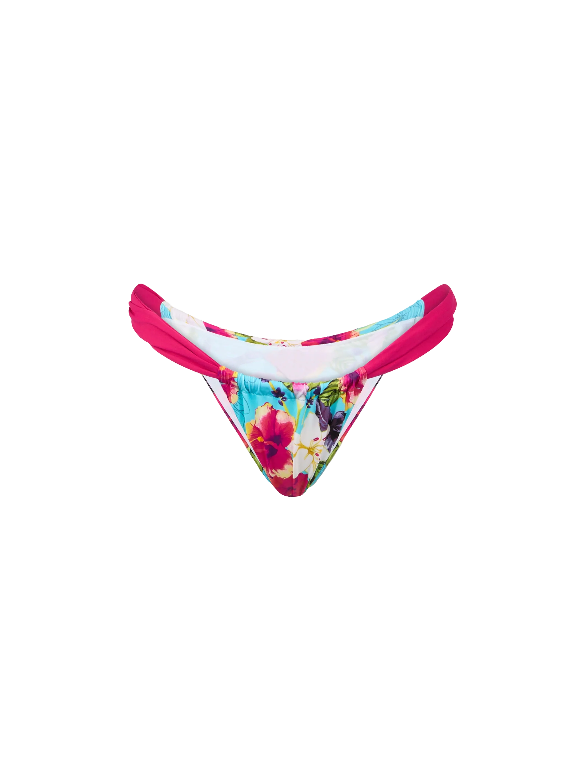 Culotte de bain taille haute pour femme avec imprimé hibiscus