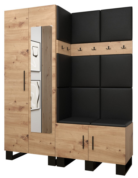 Garderoba do przedpokoju ARTIN 14 artisan   ekoskóra czarna