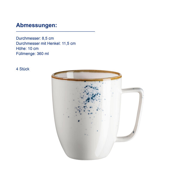Pintar servies, blauw gespikkeld, 16-delig.