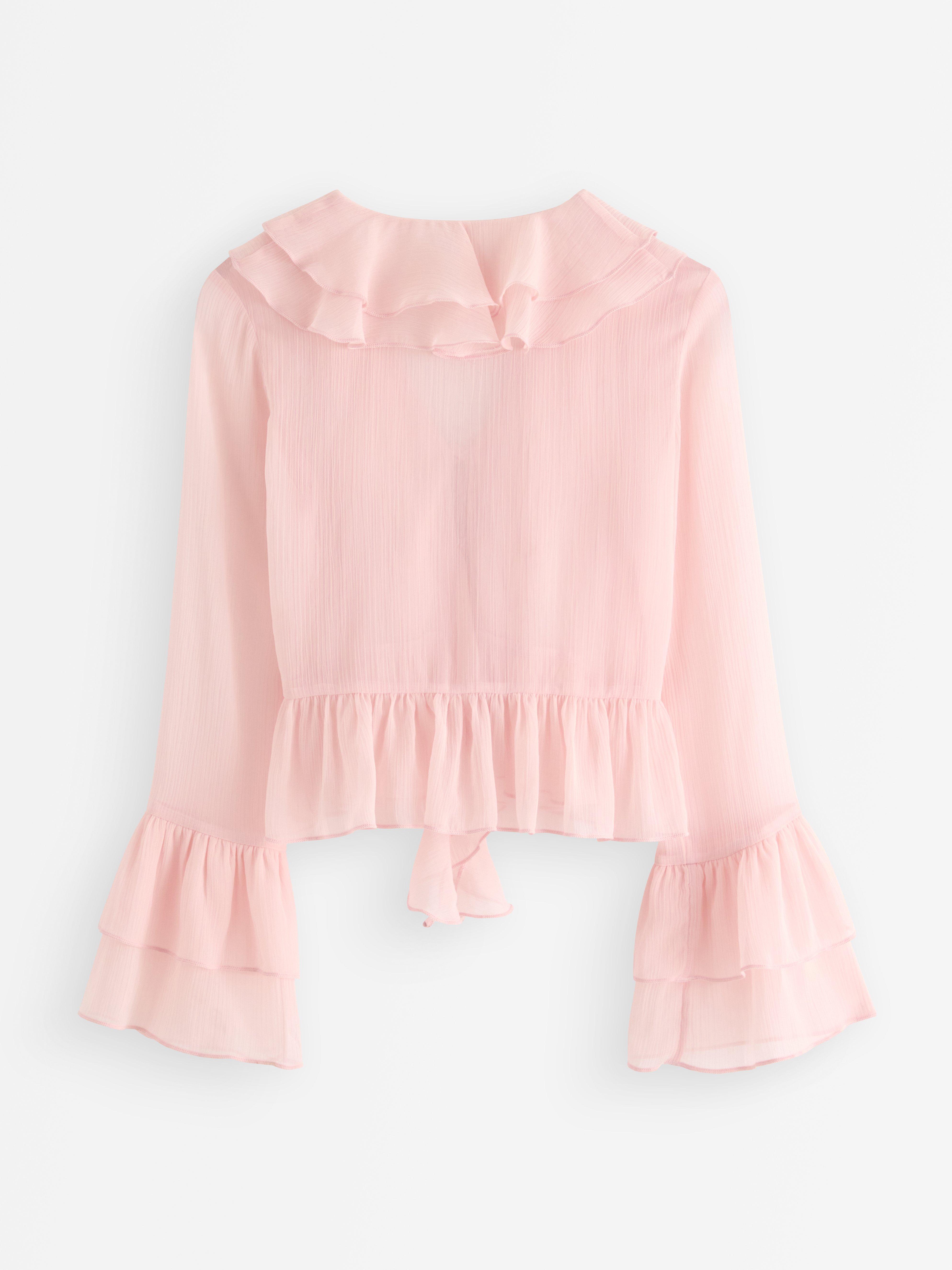Bluse i chiffong Lys støvete rosa