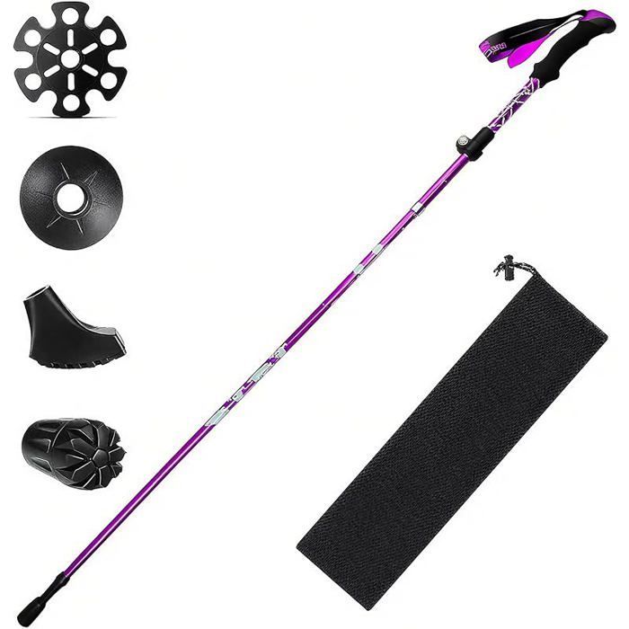 Bastón de marcha nórdica, bastón de senderismo plegable, 105-125 cm, bastón para senderismo y trekking.
