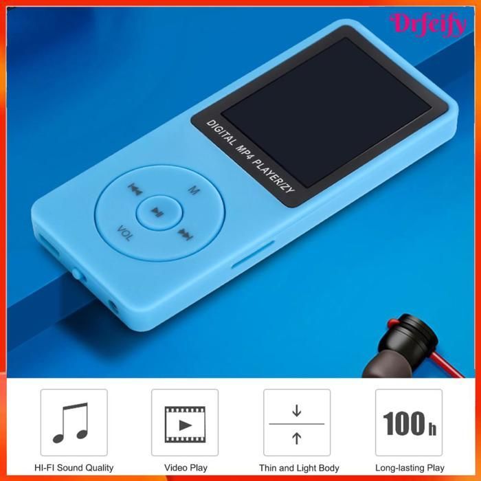 Lecteur MP3/MP4 portable - AKOZON - 32 Go - Écran 1,8 pouces - Radio FM - Haut-parleur intégré