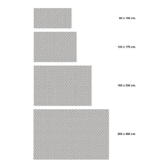 Vinyl Rug Panorama Grey Geometry 60x110 cm - Rug for Kitchen, Office and Living Room in PVC