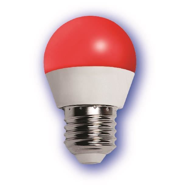Mini bombilla LED esférica de 1W E27 roja