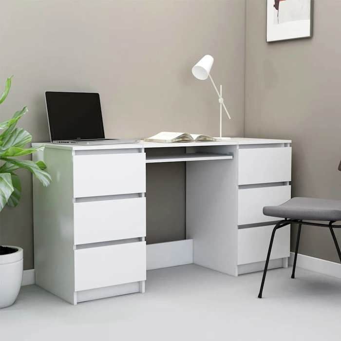 Escritorio vidaXL blanco de 140x50x77 cm, aglomerado.