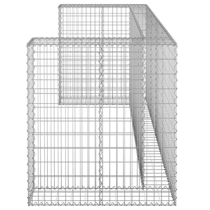 Cache Poubelle/ Mur en gabion pour poubelles - VIDAXL - Acier galvanisé 254x100x110 cm CC3196721