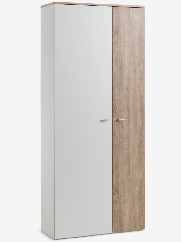 BELLE Skrinka BELLE 80x190 biela/svetlý dub