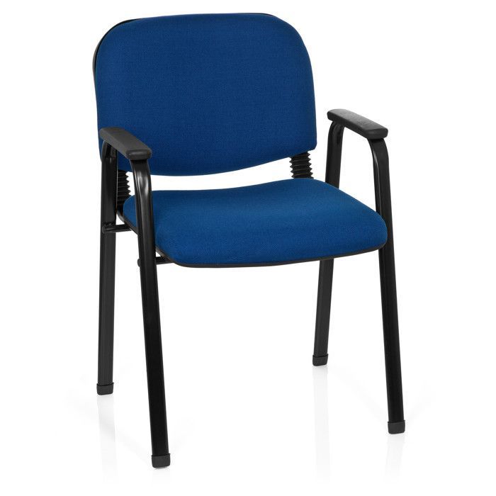 Four-legged chair - hjh OFFICE - XT 650 - Blue - Fabric
