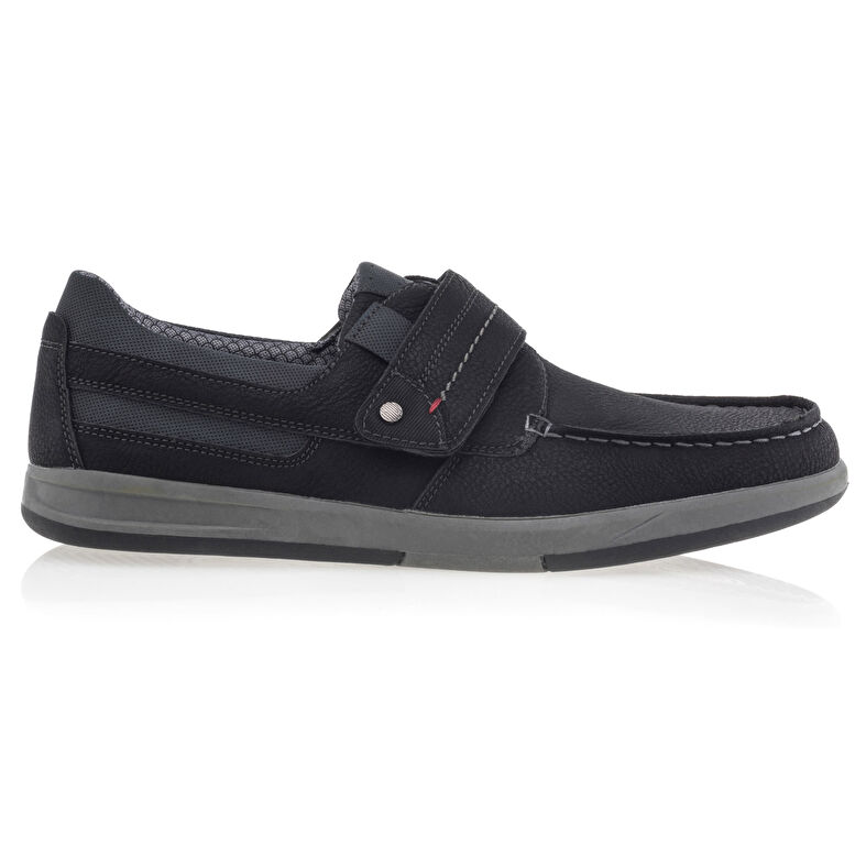 Svarte loafers/båtsko til menn
