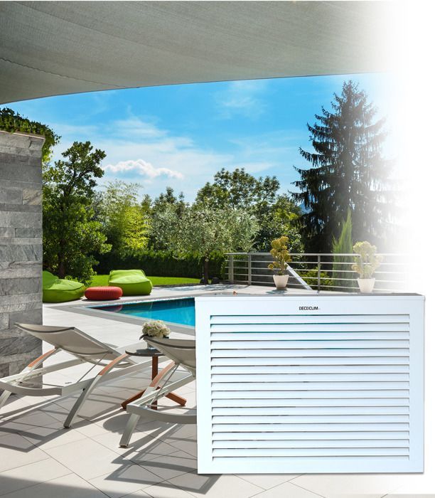 Hoes voor airconditioner/warmtepomp, wit aluminium, maat XL