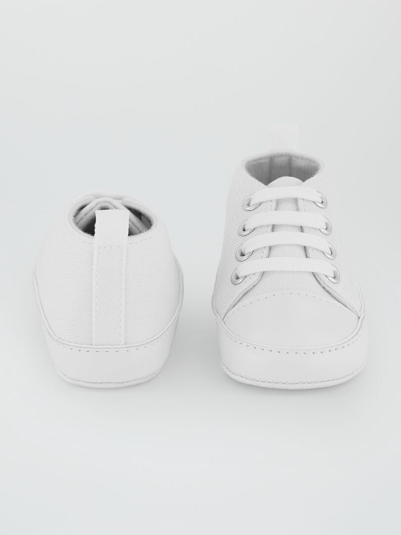 Hoge canvas sneakers - wit