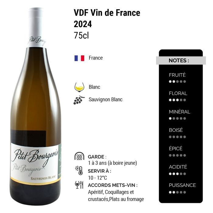 Henri Bourgeois Petit Bourgeois Sauvignon 2024 - Vin de France - Vinho Branco (6x75cl)
