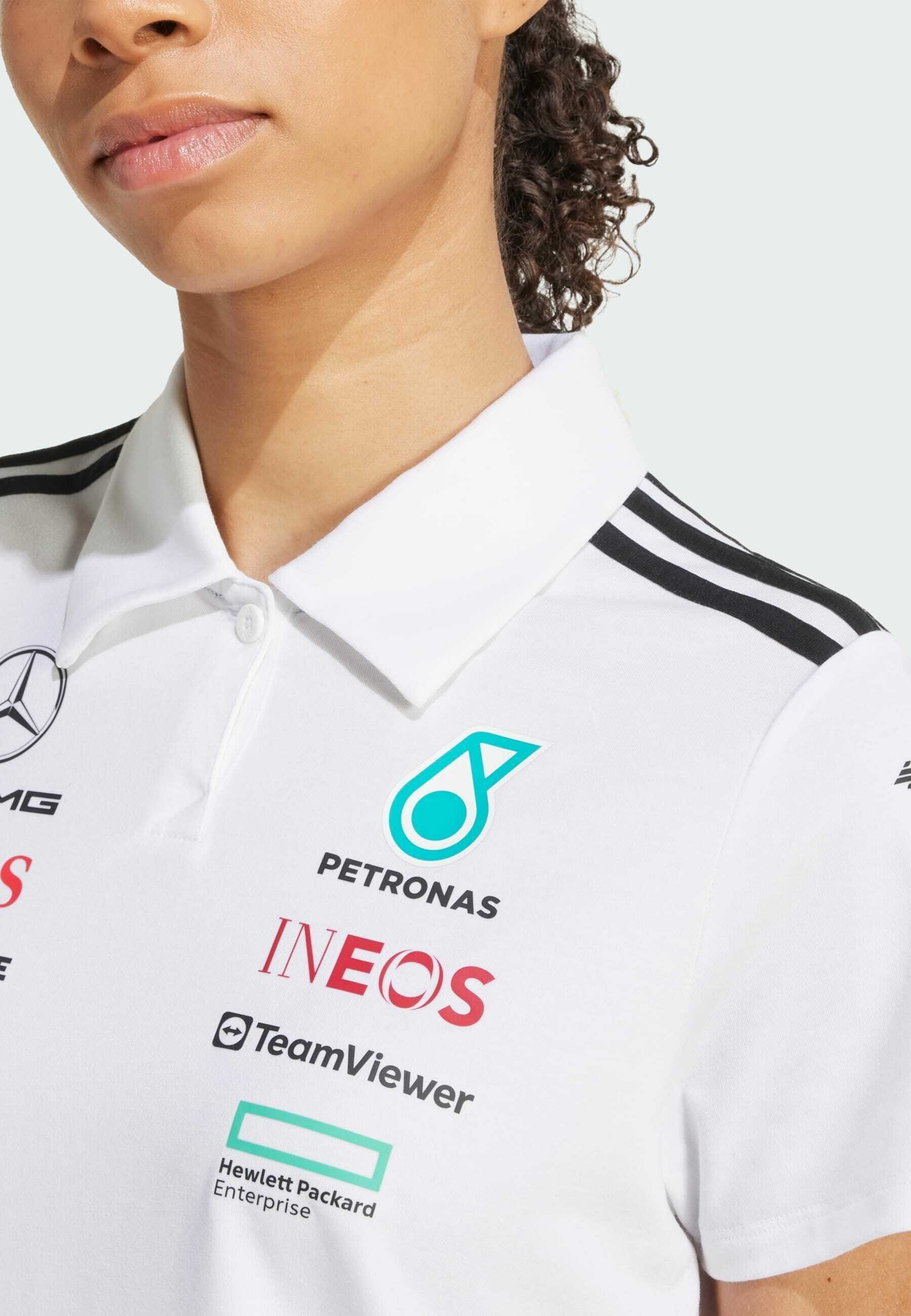 adidas Originals MERCEDES - AMG PETRONAS FORMULA ONE TEAM WITTE DAMES - Poloshirt - wit gemêleerd zwart