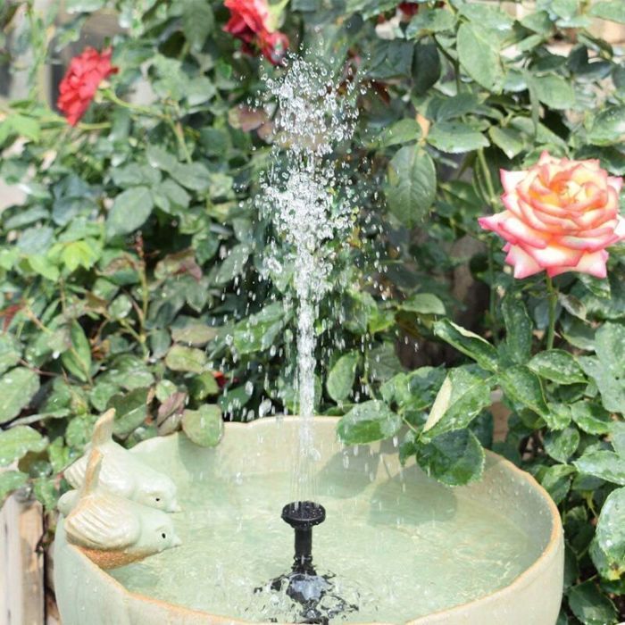 Fuente solar para estanque de jardín con bomba de agua y panel solar monocristalino PZCC de 12 W