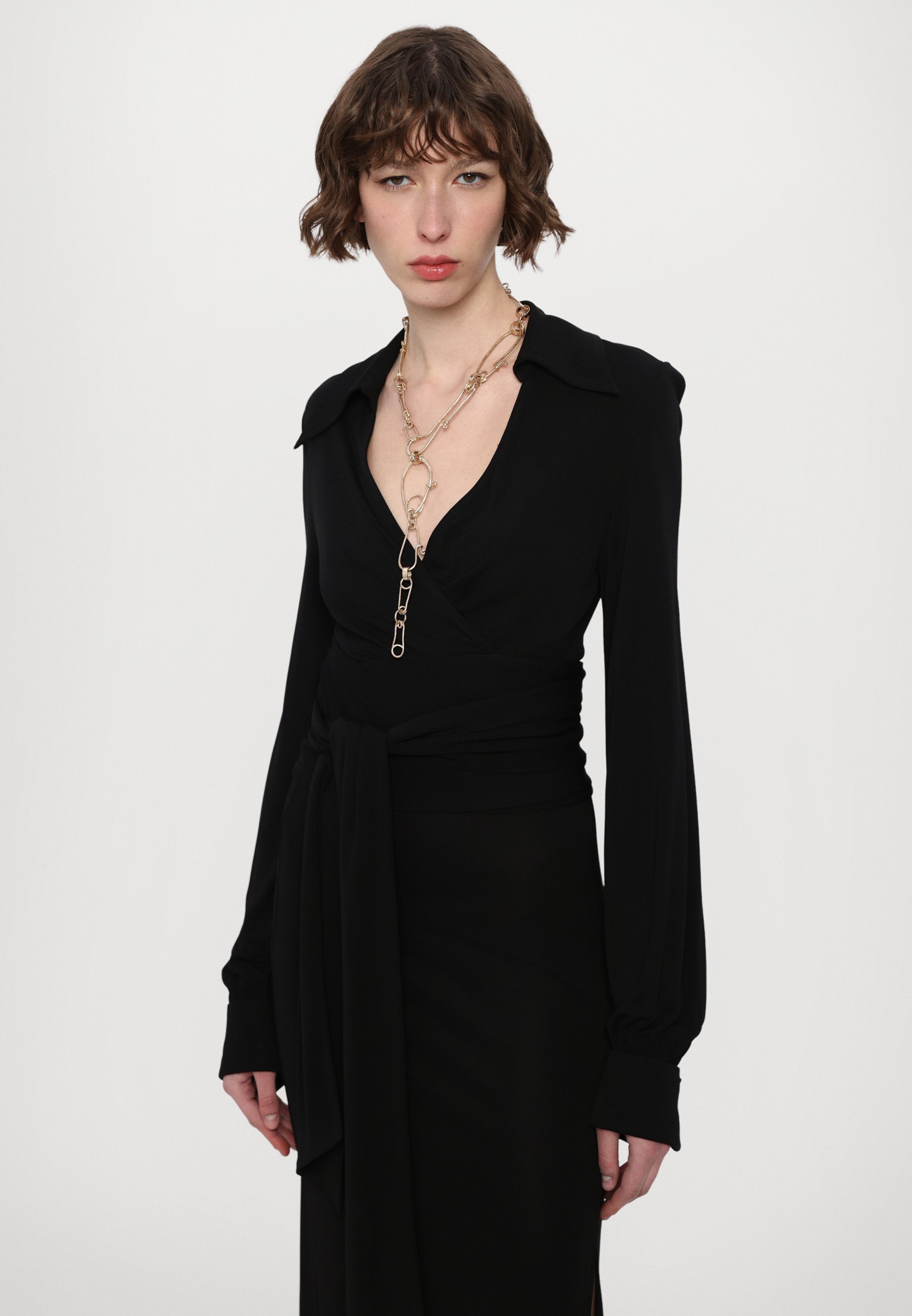 Diane von Furstenberg PERFECT WRAP - Top à manches longues - noir