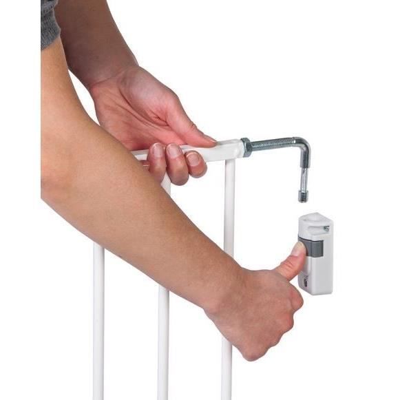 SAFETY 1ST Cancello di sicurezza estensibile a parete, larghezza da 62 a 102 cm, apertura con una mano in entrambe le direzioni - metallo bianco, fissaggio