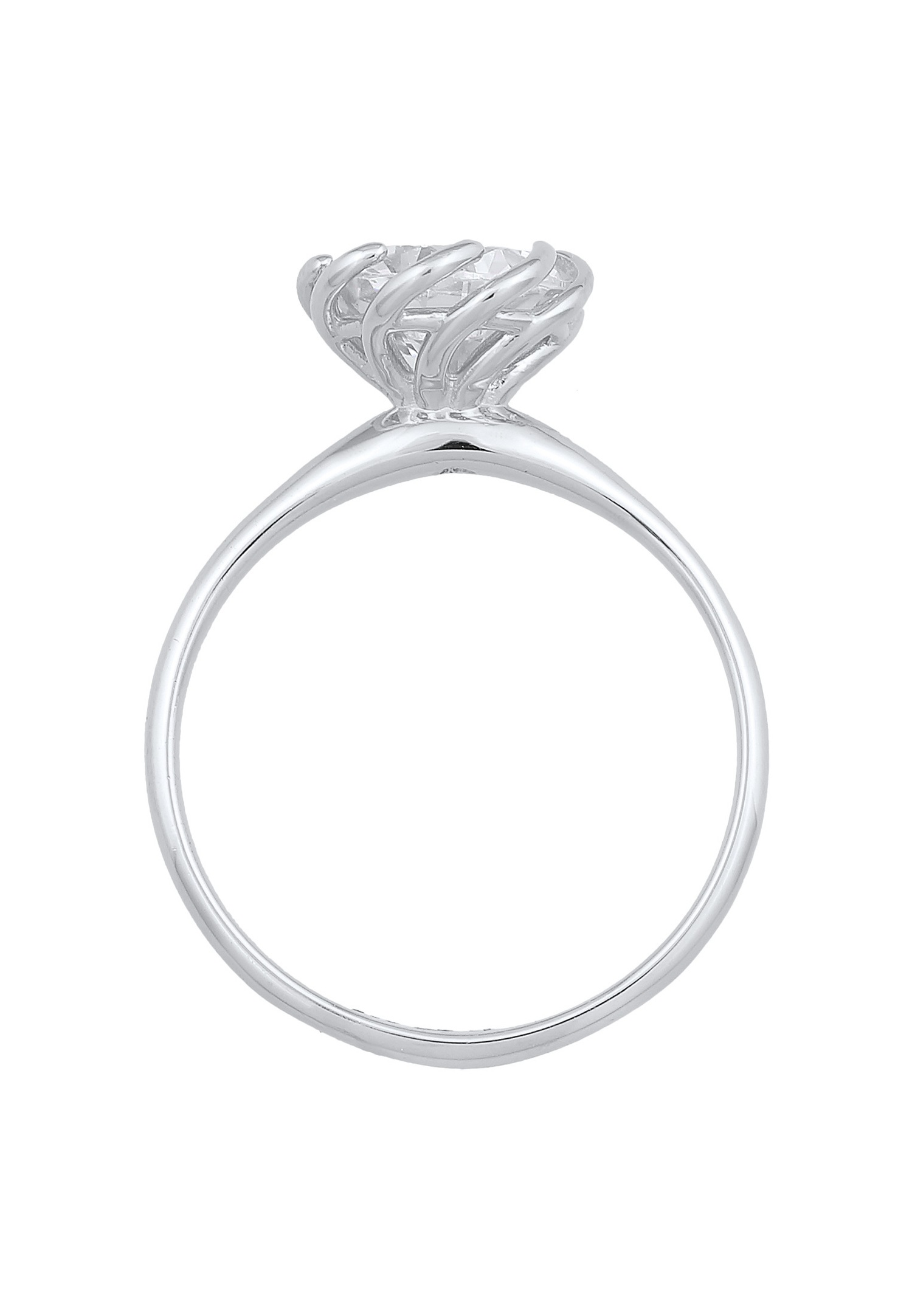 Elli Femmes Bague de fiançailles Solitaire Fleur avec Zirconia en argent sterling 925