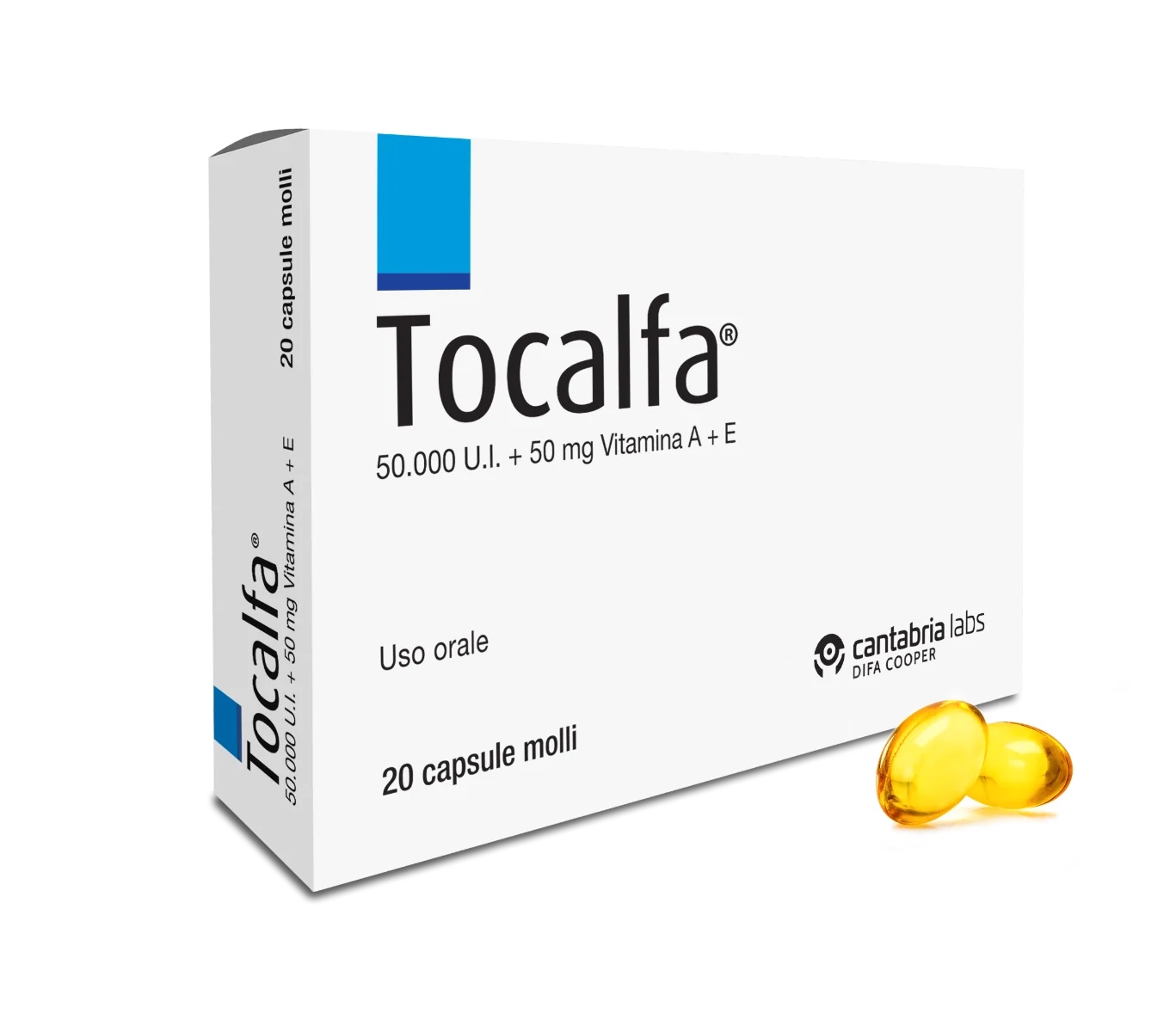 CANTABRIA LABS DIFA COOPER Tocalfa Vitamina A 50.000 UI + Vitamina E 50 mg Condições de deficiência