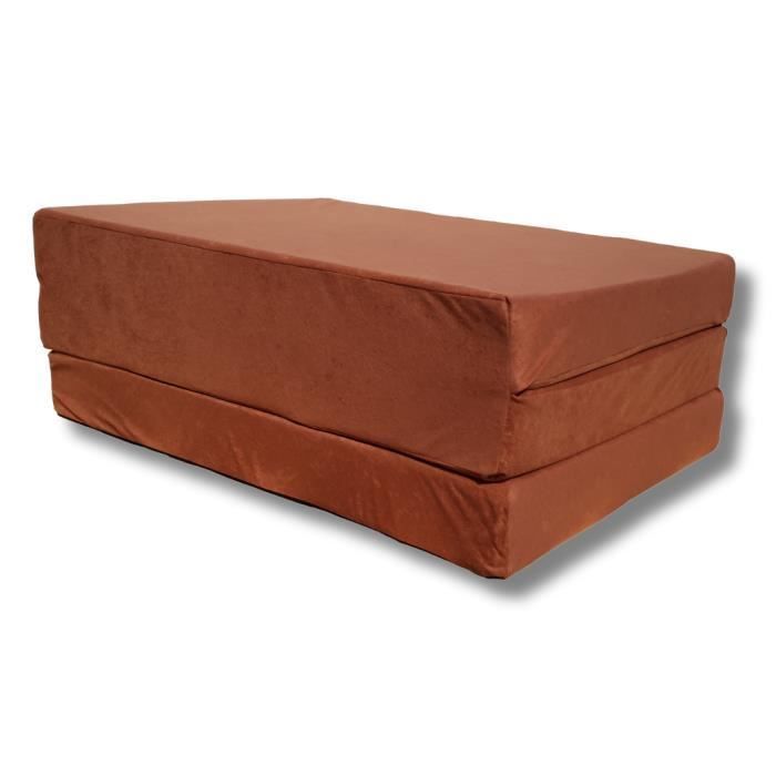 Colchón plegable 190x90x8 cm Silla futón - Natalia Spzoo - 90x190 cm - Marrón claro