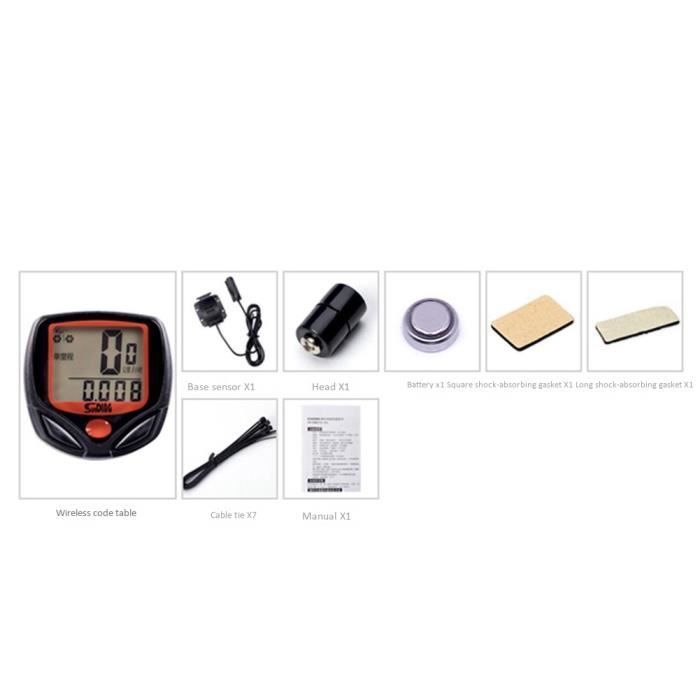 Ciclocomputador con cable Sunding SD-548B, cuentakilómetros, velocímetro, pantalla LCD resistente al agua, 14 funciones.