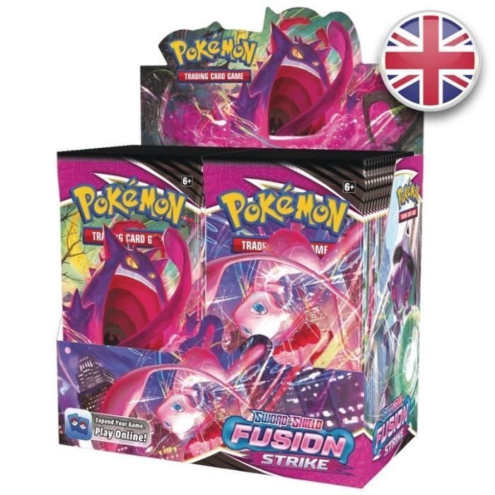 BOOSTER POKEMON LOT 8 BOOSTERS POKEMON EPEE ET BOUCLIER POING DE FUSION SWORD AND SHIELD FUSION STRIKE 72 CARTES VERSION US