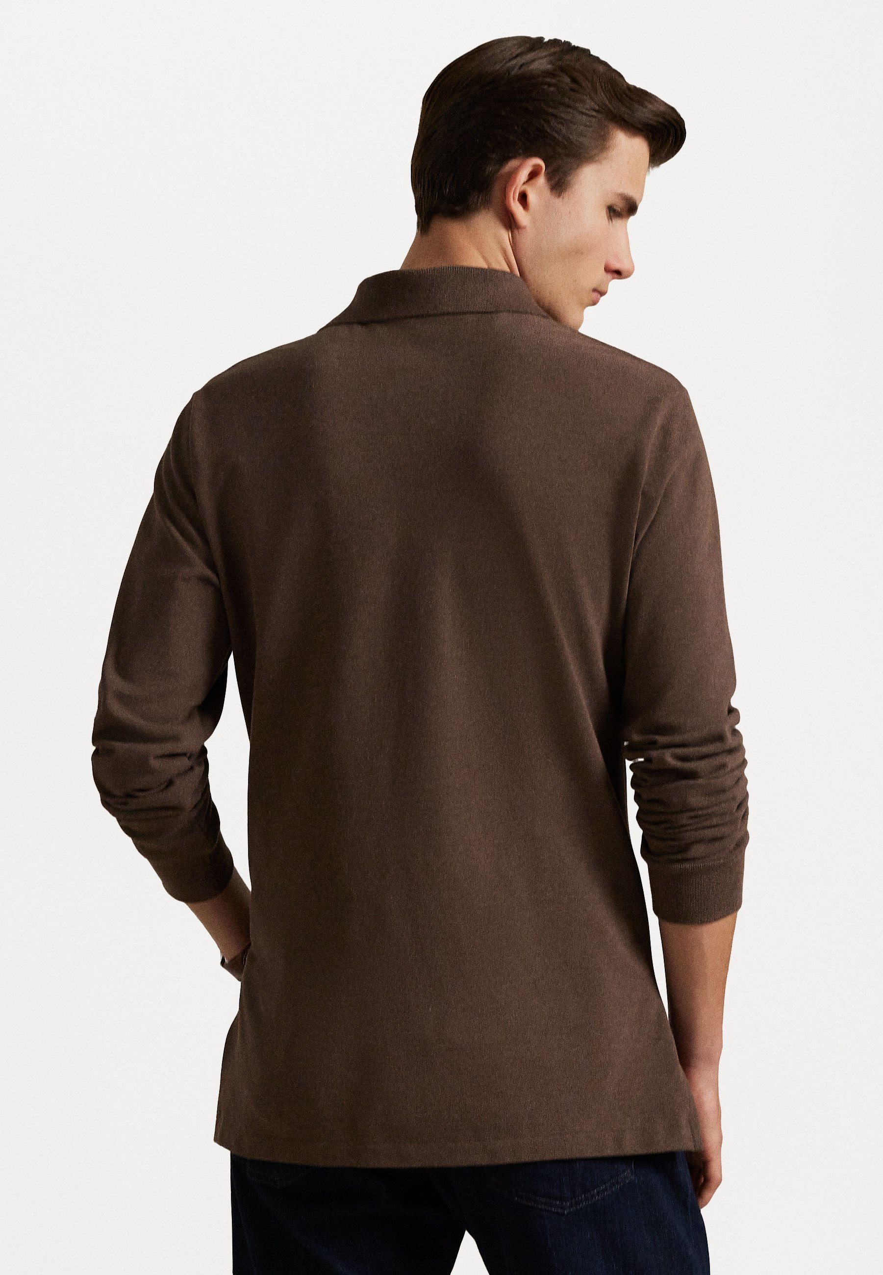 Polo Ralph Lauren LONG SLEEVE - Maglia a maniche lunghe - marrone noce mélange