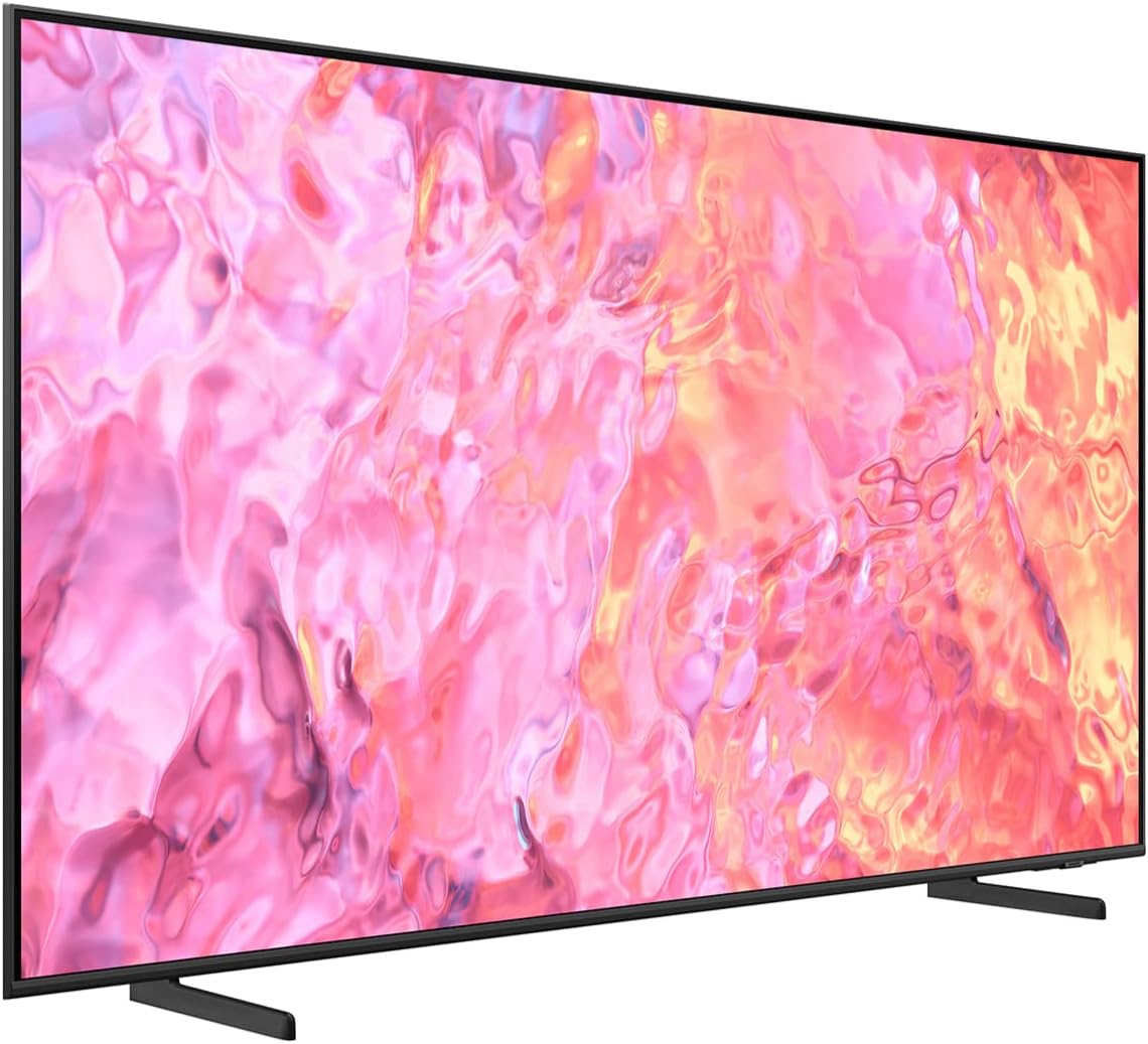 SAMSUNG 32-tuumainen QLED 4K Q60C -sarjan Quantum HDR, kaksois-LED, Object Tracking Sound Lite, Q-Symphony, Motion Xcelerator, pelikeskus, älytelevisio, jossa sisäänrakennettu Alexa (QN32Q60C, malli 2023), titaaninharmaa