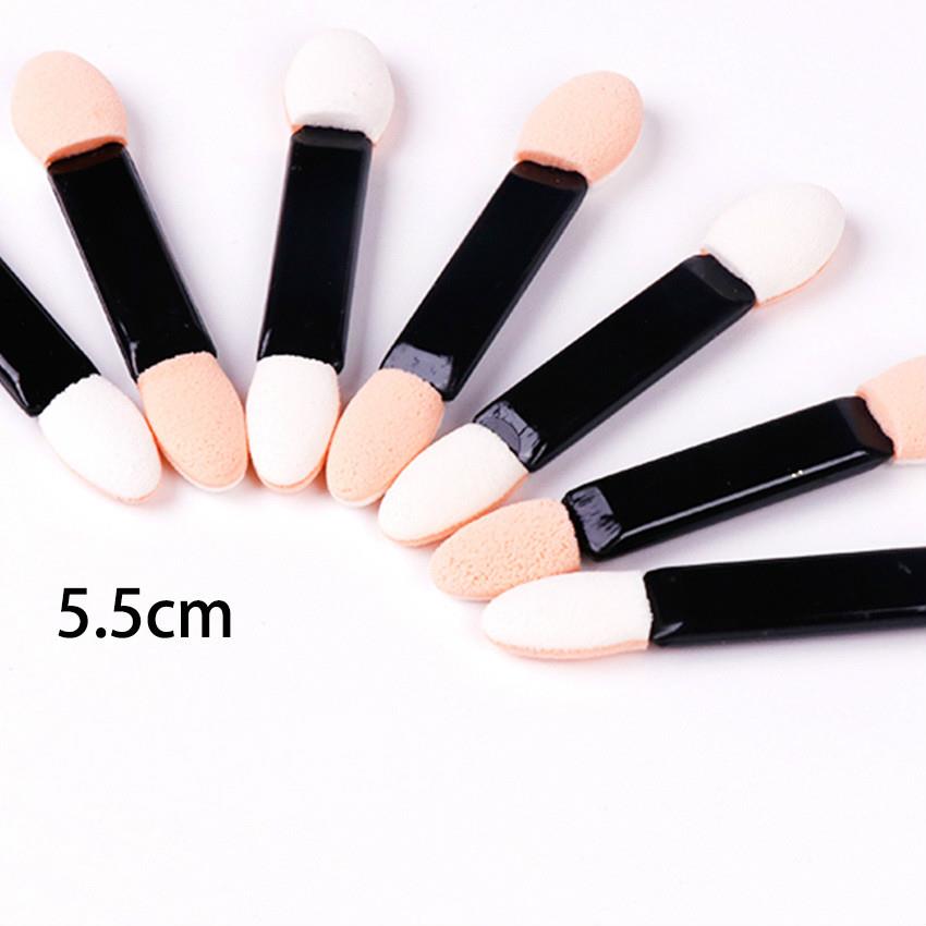 1 pinceau applicateur de poudre pailletée double face de 5,5 cm pour manucure et nail art, avec bâtonnet pour fard à paupières.