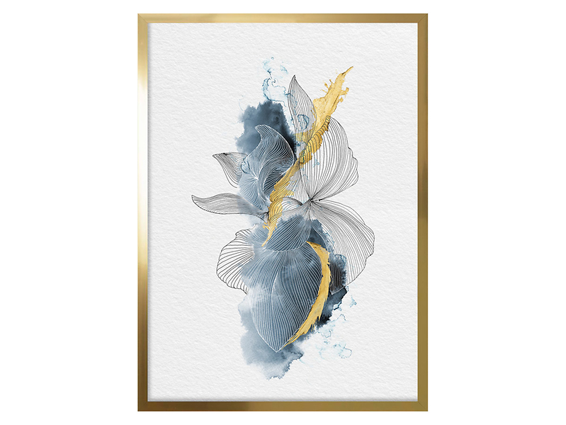Obraz Navy Linear Flowers I 50x70 cm