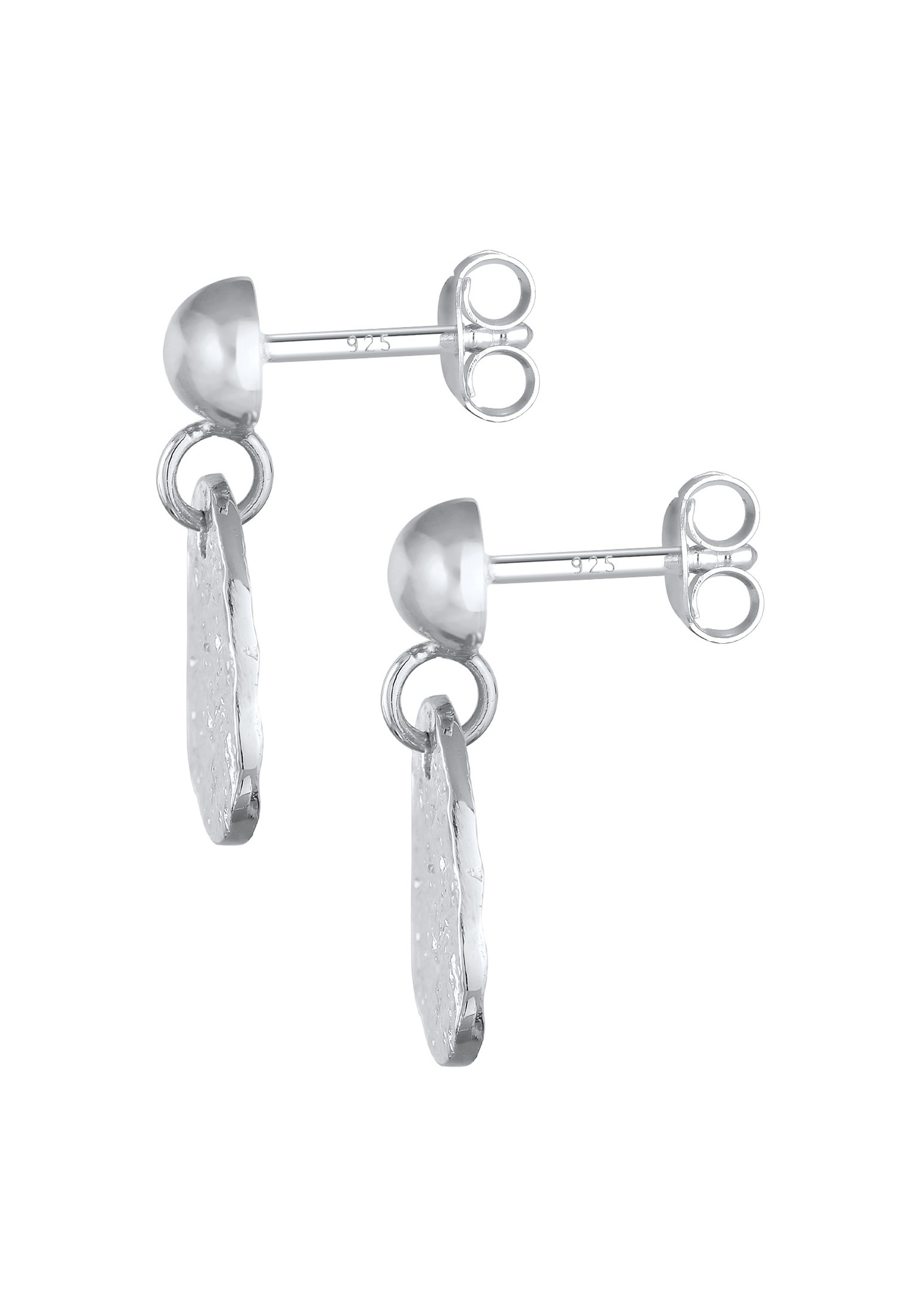 Elli Pendentifs d'oreilles pour femmes Goutte plaque structurée en argent sterling 925