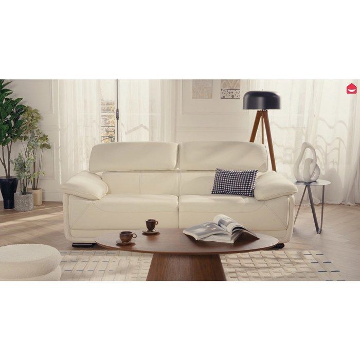 Divano a 2 posti in pelle - MACELO - Nero - Design contemporaneo - Comfort eccezionale