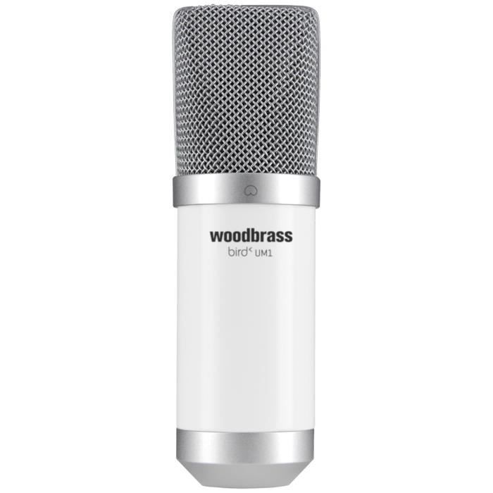 USB Microphone - WOODBRASS - UM1 - Cardioid - White - Home Studio Recording