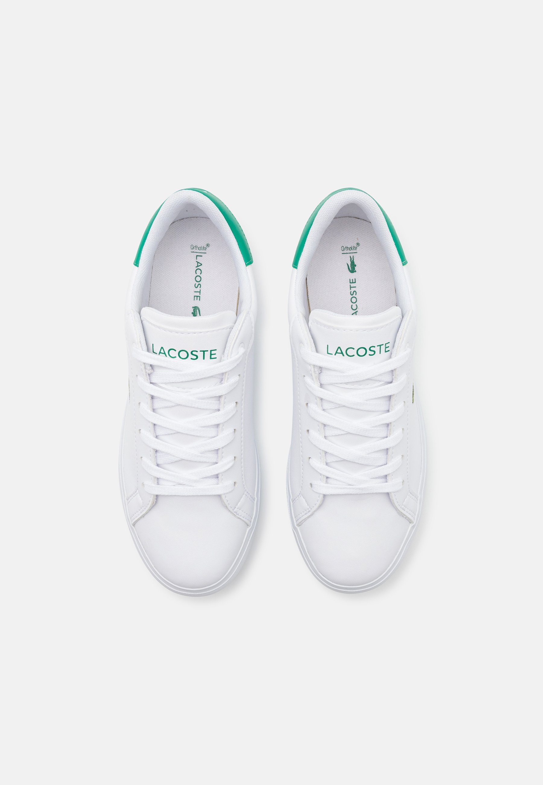 Lacoste POWERCOURT JUNIOR LACE UNISEX - Scarpe da ginnastica - bianco/verde