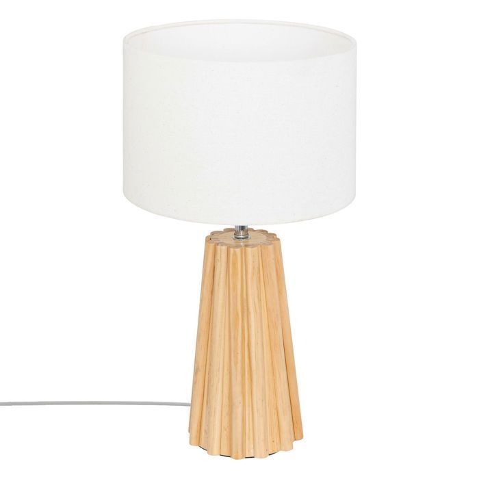Atmosphera - Lampe à poser en bois ADON - H. 53 cm - Beige
