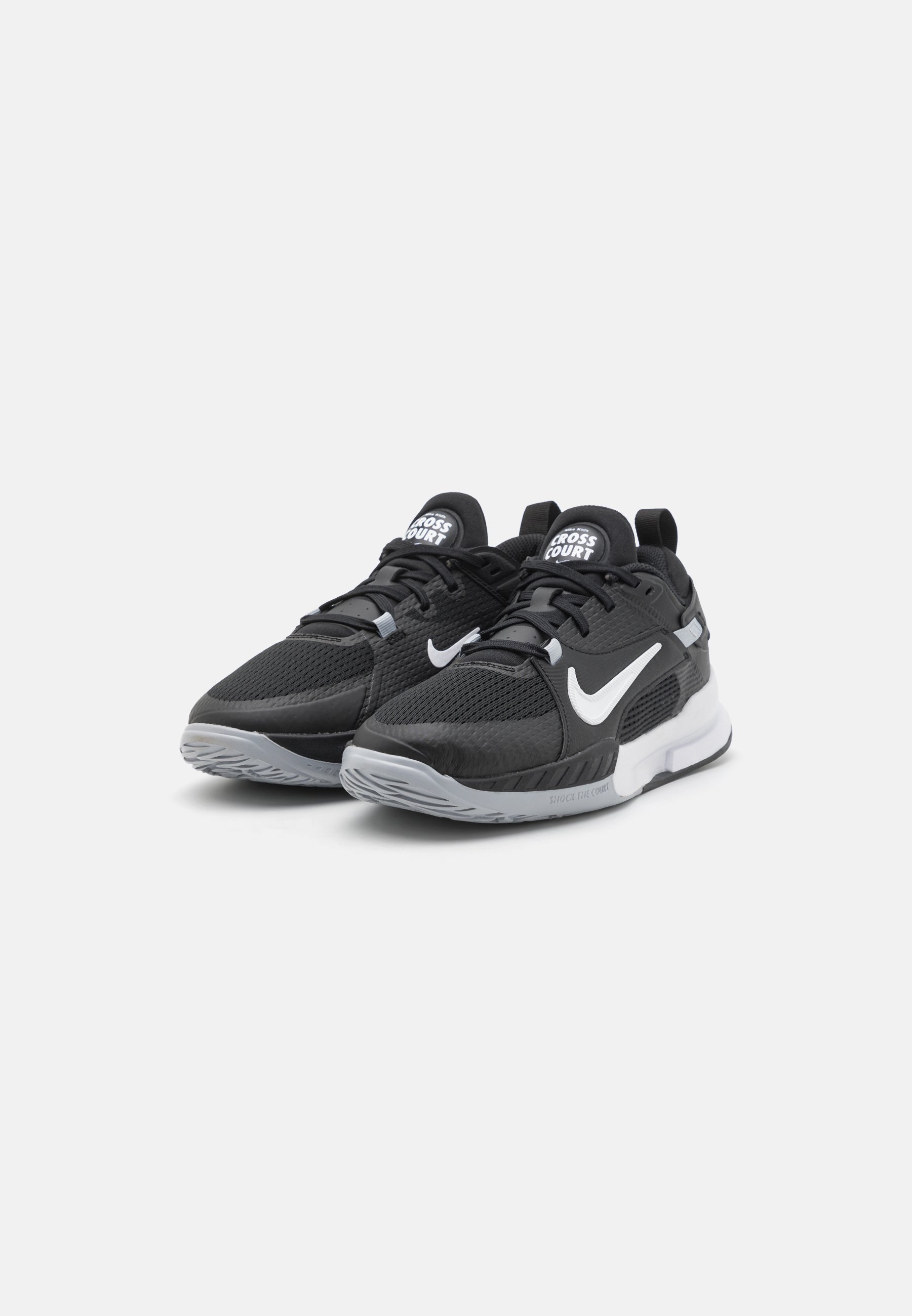 Nike Performance CROSSCOURT - Tenisové boty na více povrchů - černá/bílá/vlčí šedá