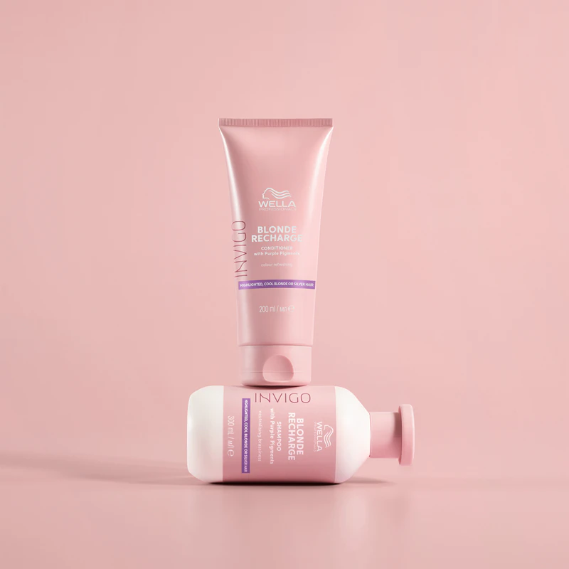Wella Professionals Invigo Blonde Recharge paarse conditioner die gele tinten neutraliseert
