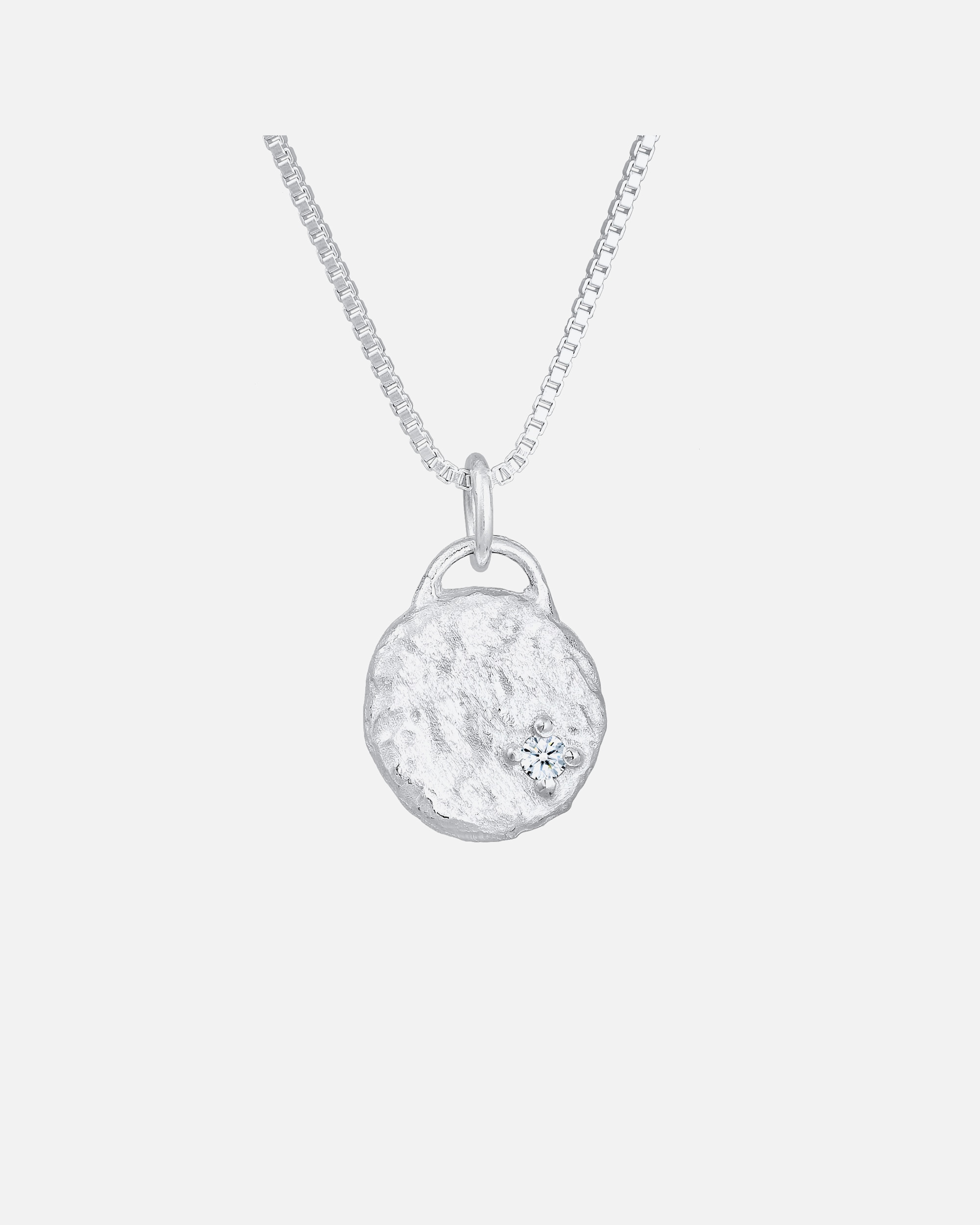 Elli DIAMONDS Femmes Pendentif Plaque vintage avec diamant (0.03 ct) en argent sterling 925