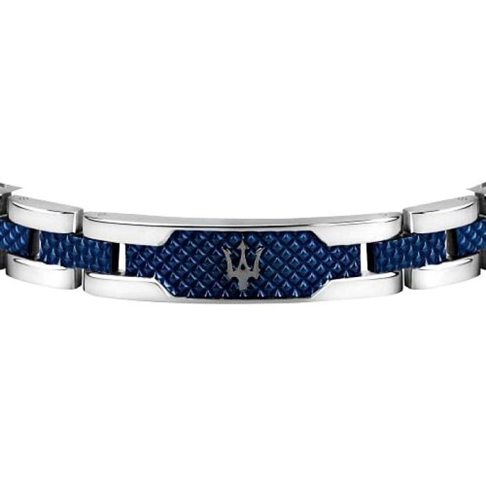 Bracelet - Maserati - JM419ASC02 - Acier inoxydable - Centre bleu - 21.5 cm