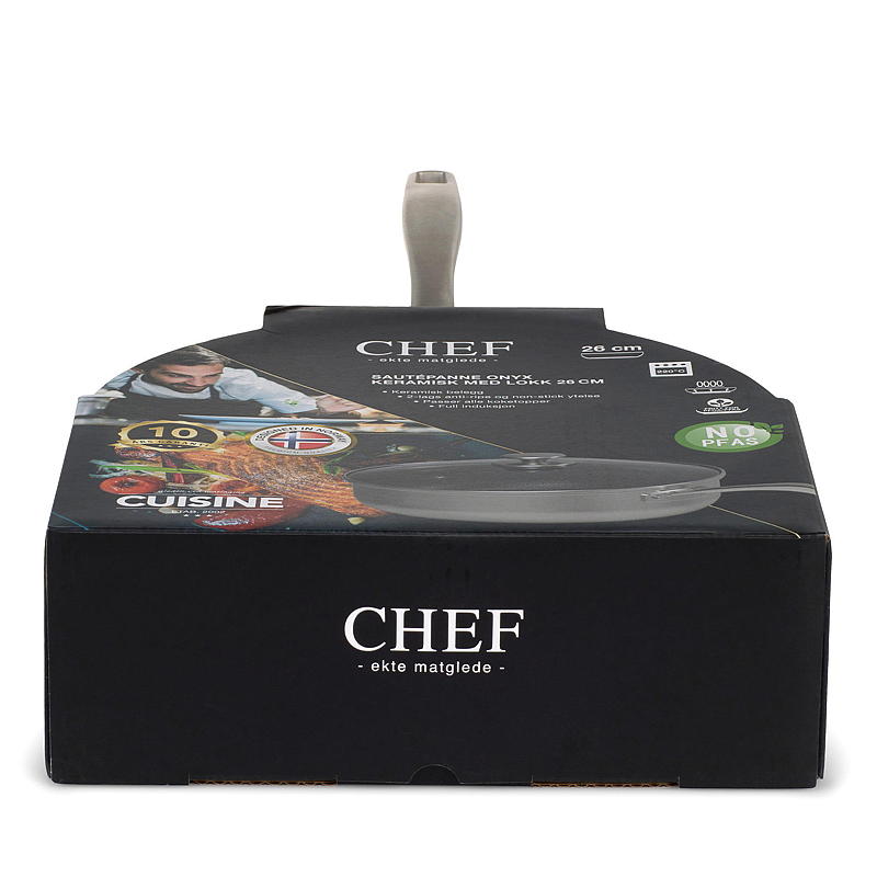 Cuisine Chef stekpanna ø 26 cm med lock Onyx keramik Cuisine